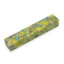 Resin Pen Blank - 20 x 20 x 130mm - neon green polka dot