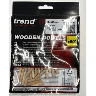 Trend Dowel 6mm x 30mm pack of 50