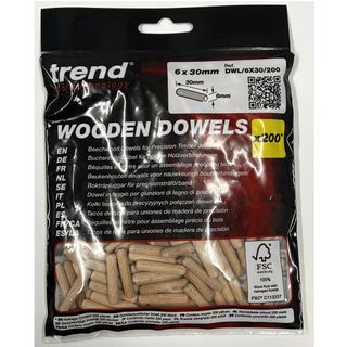 Trend Dowel 6mm x 30mm pack of 200