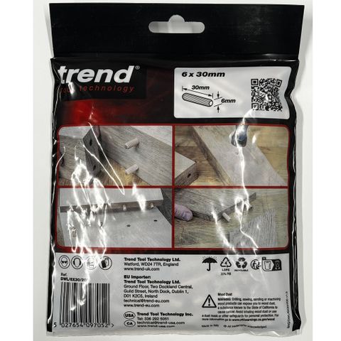Trend Dowel 6mm x 30mm pack of 200