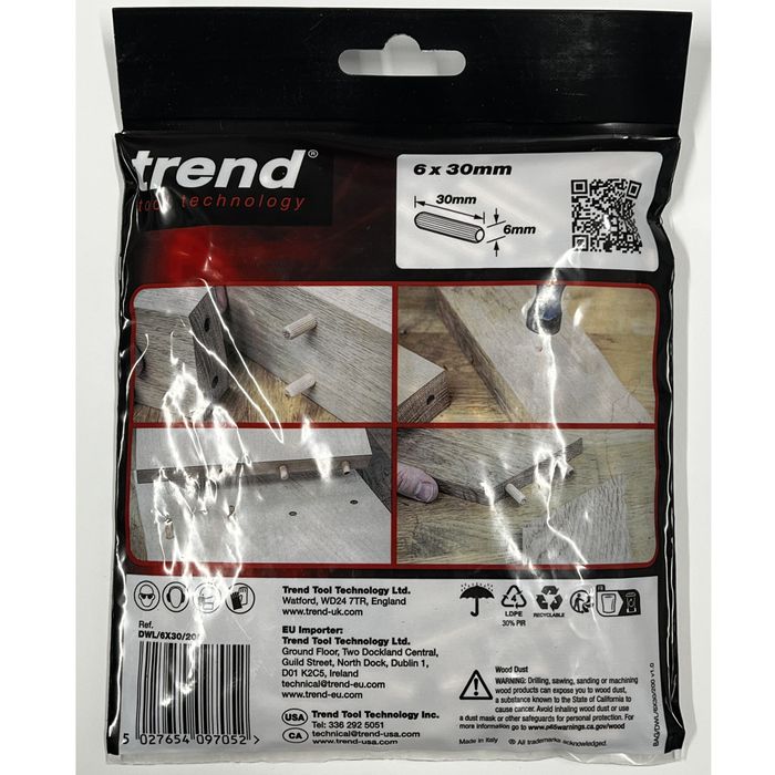 Trend Dowel 6mm x 30mm pack of 200