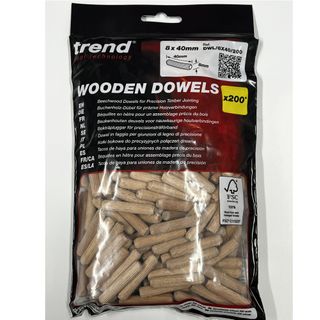 Trend Dowel 8mm x 40mm pack of 200