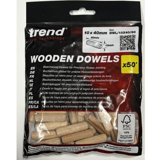 Trend Dowel 10mm x 40mm pack of 50