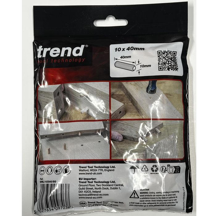 Trend Dowel 10mm x 40mm pack of 50