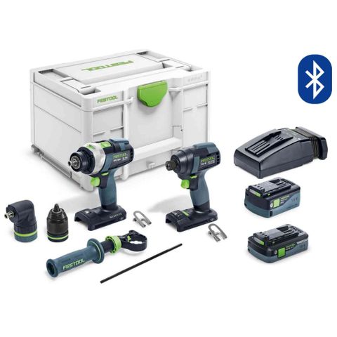 Festool TID/TPC 18V 2 Piece Impact Driver and 4 Speed Hammer Drill 4.0/5.0Ah Set
