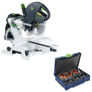 Festool Sliding compound mitre saw Kapex KS 120 with 7 piece Plier set