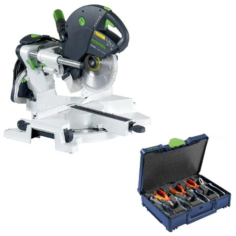 Festool Sliding compound mitre saw Kapex KS 120 with 7 piece Plier set