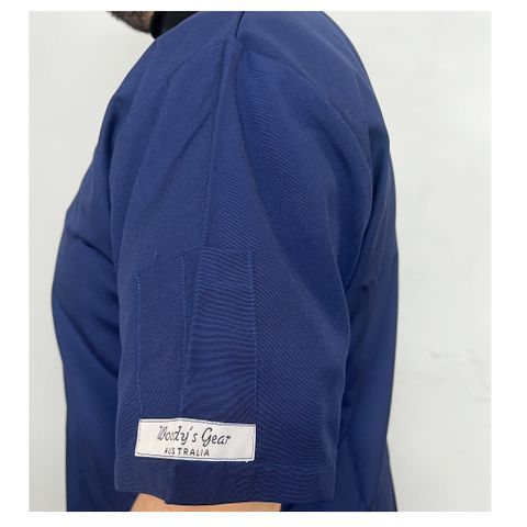 Blue Short Sleeve Woodturning Jacket Size L
