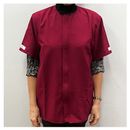 Burgundy Short Sleeve Woodturning Jacket Size L