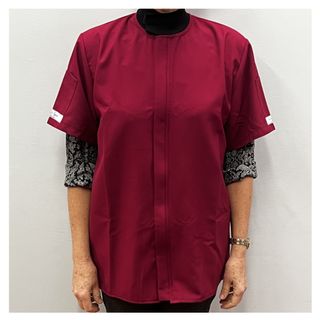 Burgundy Short Sleeve Woodturning Jacket Size L