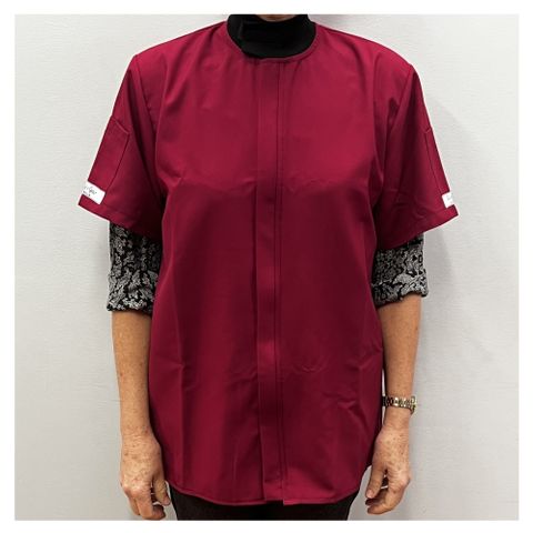 Burgundy Short Sleeve Woodturning Jacket Size M