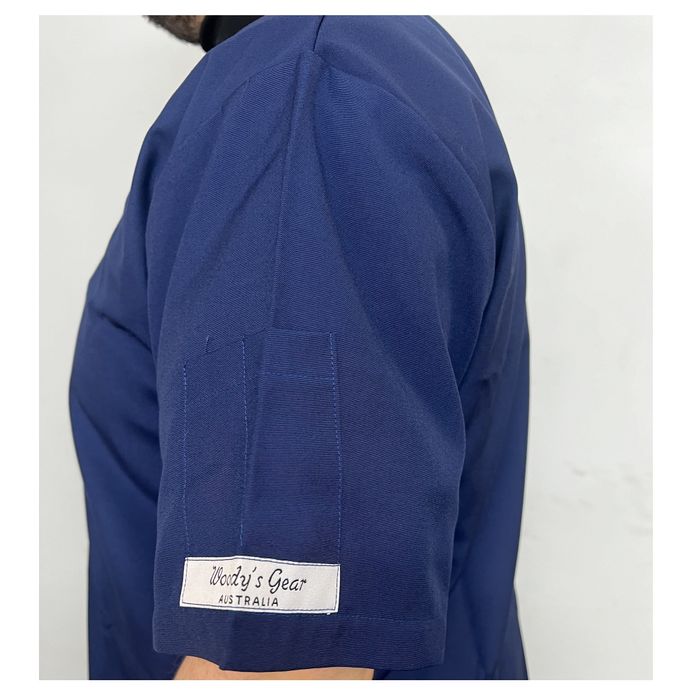 Blue Short Sleeve Woodturning Jacket Size S