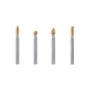 Kutzall 4 Piece Rotary Burr Fine Detail Kit for 1/8" Grinders