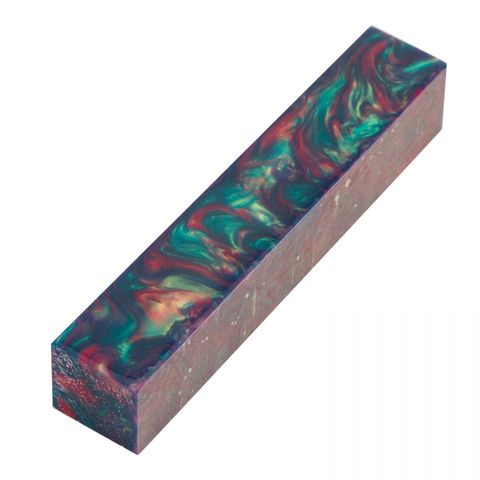 Resin Pen Blank - 22 x 22 x 127mm - Pomegranate Martini Rhino Blank