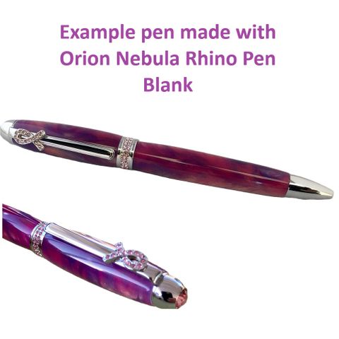 Resin Pen Blank - 22 x 22 x 127mm - Orion Nebula Rhino Blank