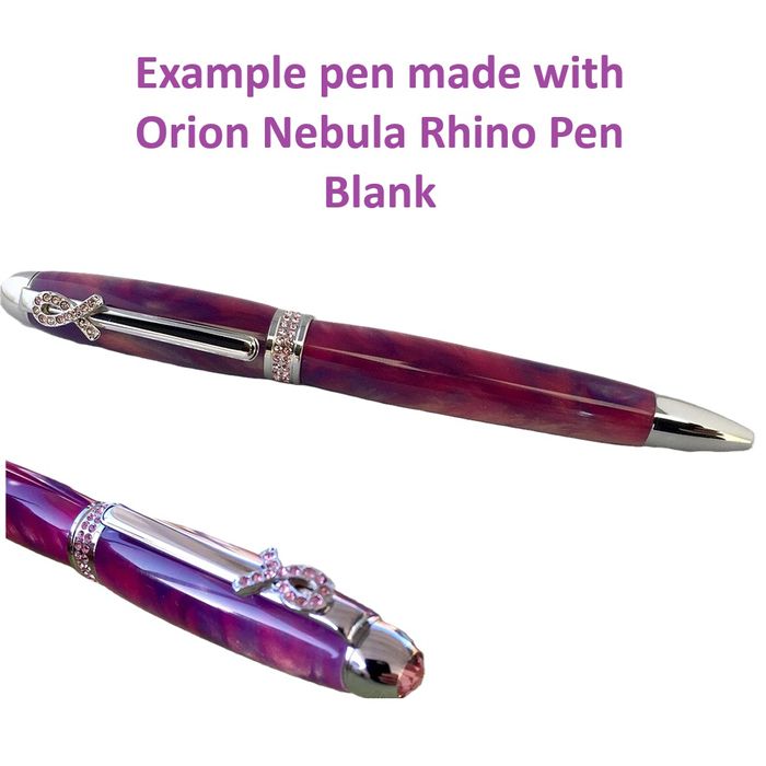 Resin Pen Blank - 22 x 22 x 127mm - Orion Nebula Rhino Blank