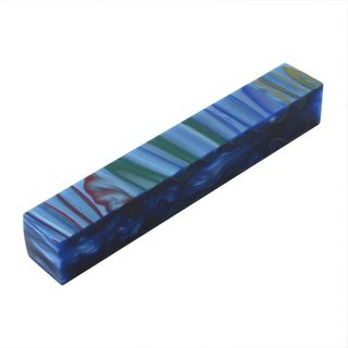 Acrylic Pen Blank - 19 x 19 x 127mm - Aquabright Swirl Blue