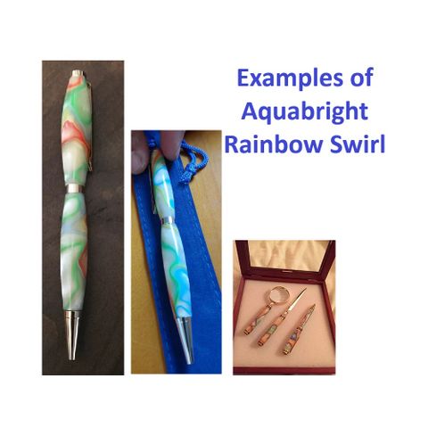 Acrylic Pen Rod - 19 x 19 x 127mm - Aquabright Rainbow Swirl