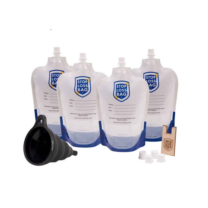 StopLossBags Original 4 pack with funnel & filler clip