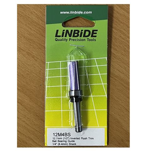 Linbide Inverted Flush Trim Bit Shank 1/4in, dia 1/2in, height 1in