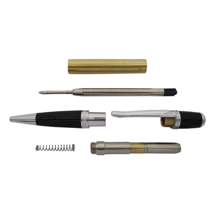 Chrome & Black Sierra Twist Pen Kit - Pack of 10