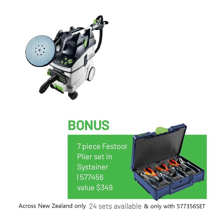 Festool LHS 2-M 225 Long-reach Planex Sander and CTM 36 Set with free Plier Set