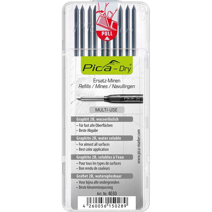 Pica Dry Water Soluble Graphite (2B) Lead Refills BP