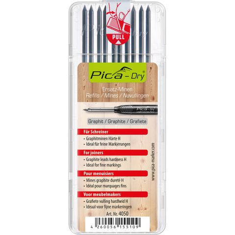 Pica Dry Graphite (H) Lead Refills for Joinery Pack BP