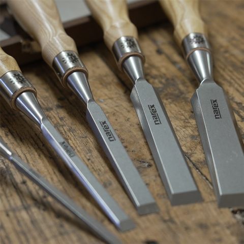 Narex Premium Richter Cryogenic 5pc Bevel Edge Chisel Set in Wooden Case