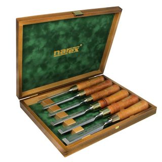 Narex Wood Line Plus Series 6pc Bevel Edge Chisel Set in Wooden Case