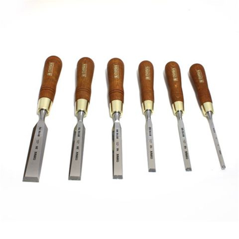 Narex Wood Line Plus Series 6pc Bevel Edge Chisel Set in Wooden Case