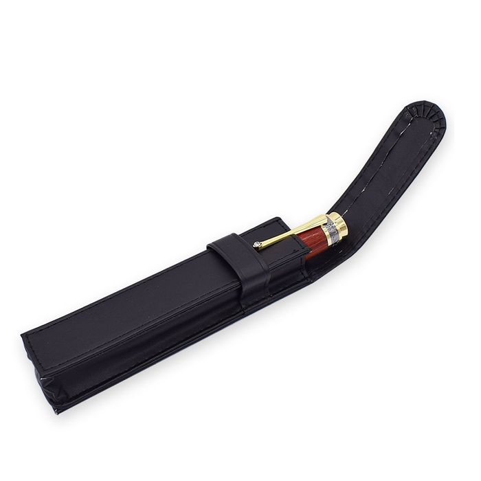 Black PU Leather Pen Case