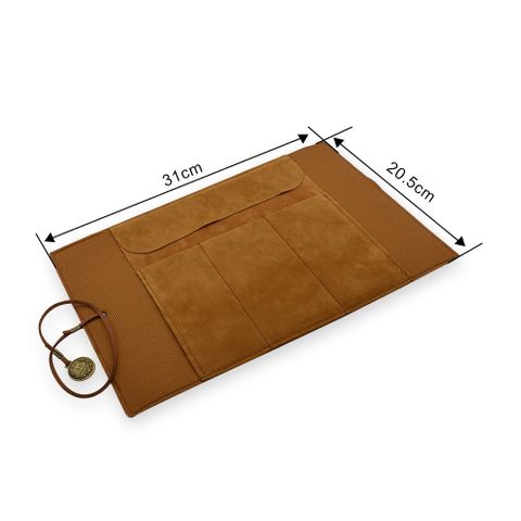 Brown PU Leather Roll UP Pen Case