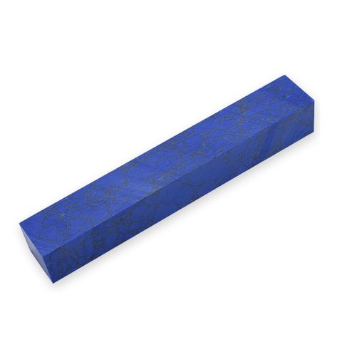 Yunstone Pen Blank 18 x 18 x 130mm. Royal Blue & Gold