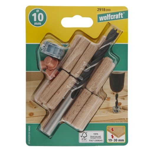 Wolfcraft Dowel Kit 10MM