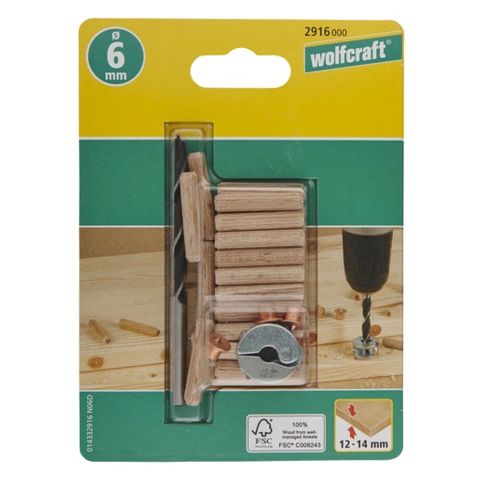 Wolfcraft Dowel Kit 6MM