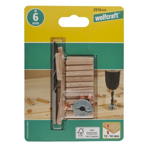 Wolfcraft Dowel Kit 6MM