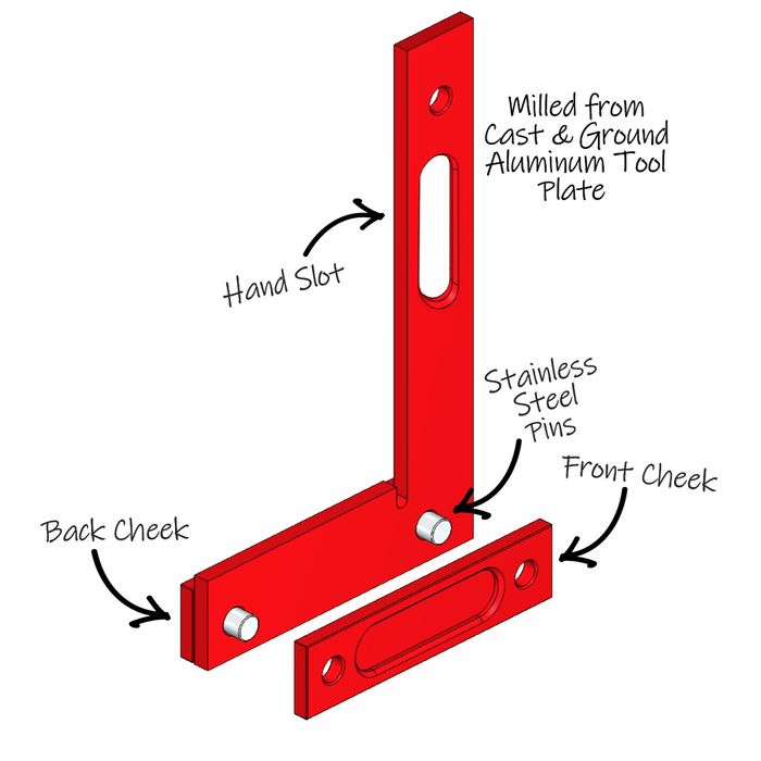 Woodpeckers Precision Woodworking Square 300mm x 200mm + Rack-It