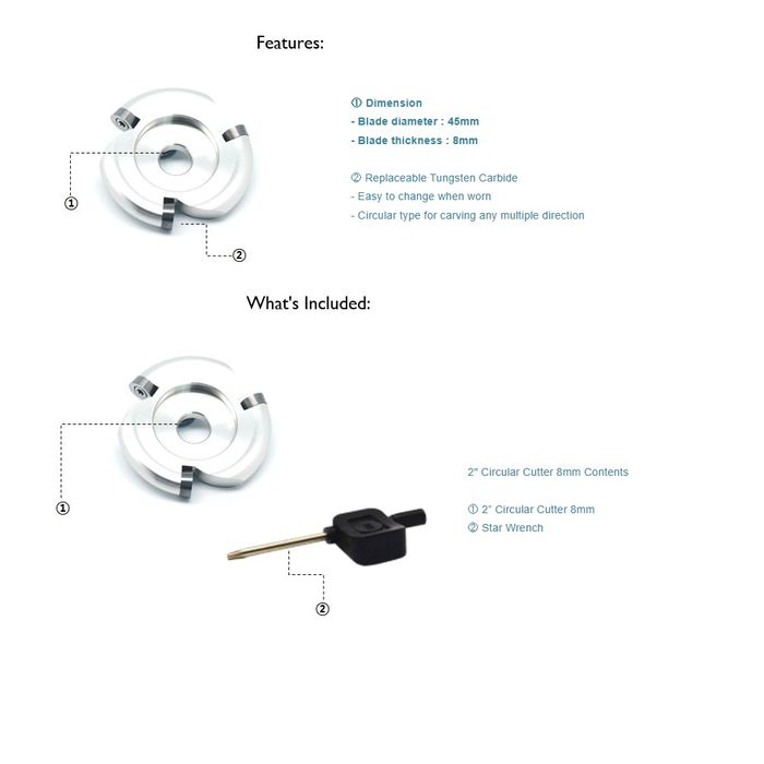 Manpa  2" Circular Cutter - 8mm for Belt Cutter