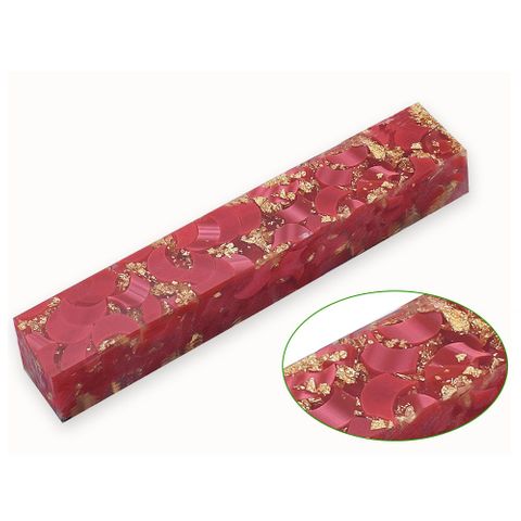 Red Resin Pen Blank - 20 x 20 x 125mm