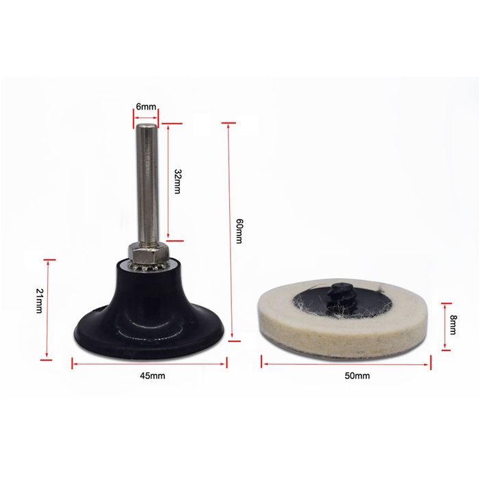 50mm Roloc disc pad holder shank & wool pad
