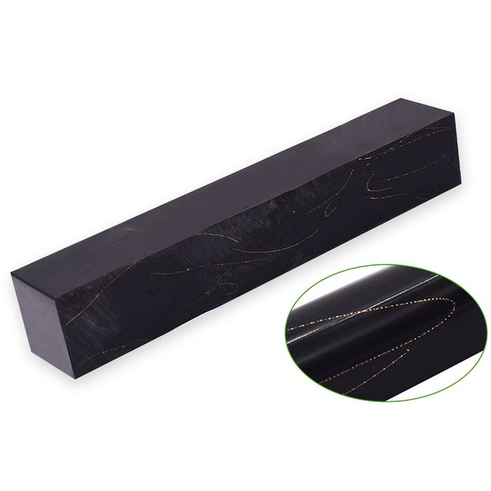 Pearl Resin Pen Blank - 20 x 20 x 130mm - black with copper line