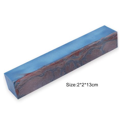 Pearl Resin Pen Blank - 20 x 20 x 130mm - blue & dark red