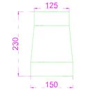 Steel Duct reducer 150 to 125 with rolled edge ends