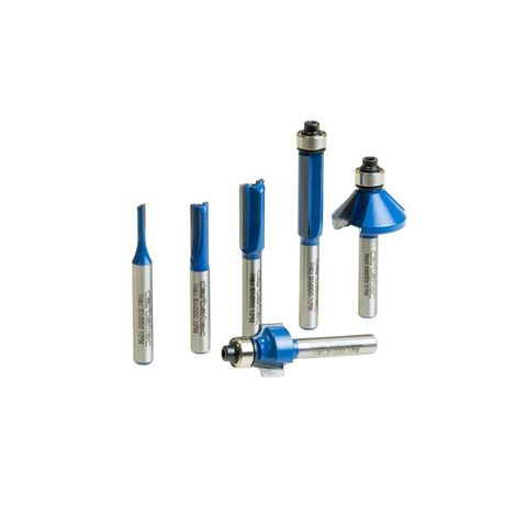 Carbatec 6 piece router bit set with 1/4" shanks