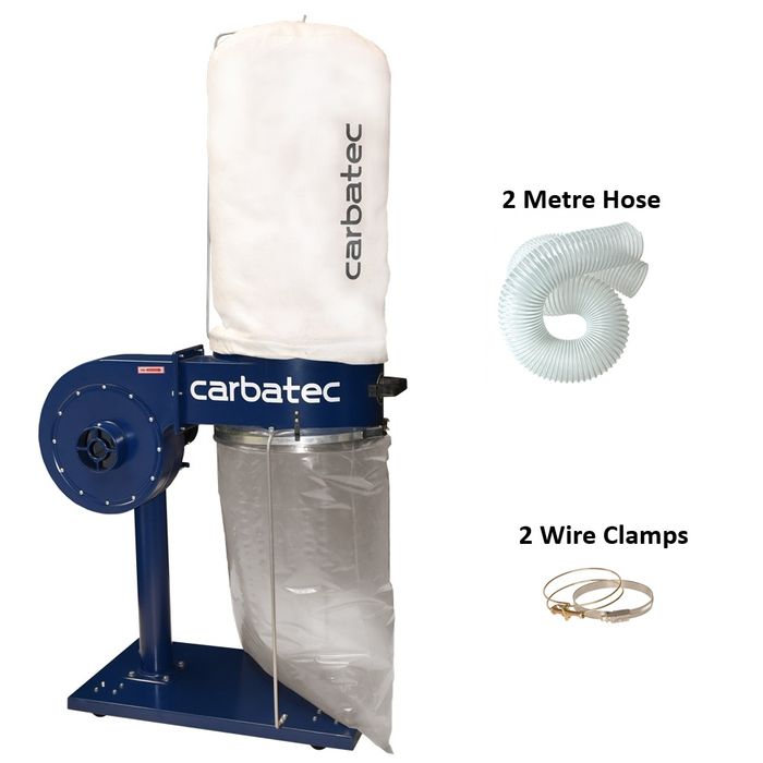 1HP Economy Dust Extractor with free 4inch (100mm) hose and clamps