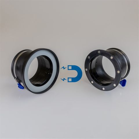Rubber Fitting Magnetic Dust Connector 100mm Steel Side