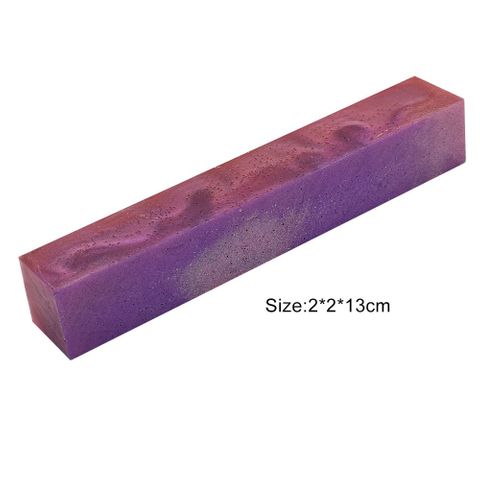 Pearl Resin Pen Blank - 20 x 20 x 130mm - red & purple
