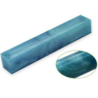 Pearl Resin Pen Blank - 20 x 20 x 130mm - blue-green