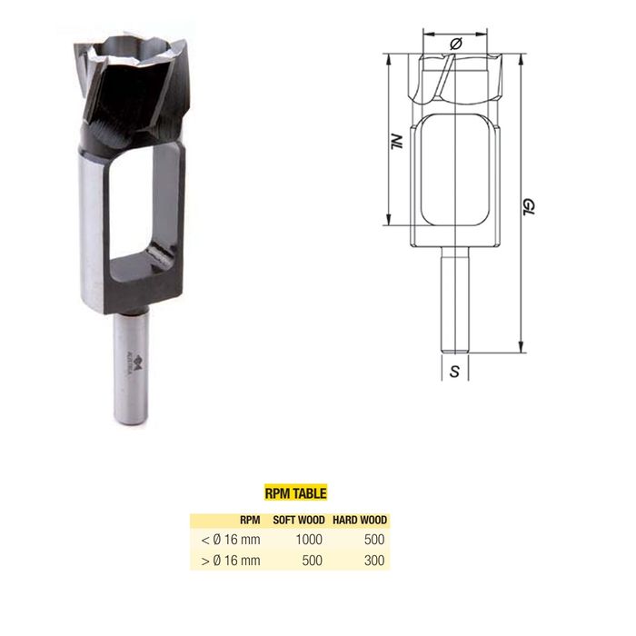 Fisch Tenon Plug Cutter 16mm ^
